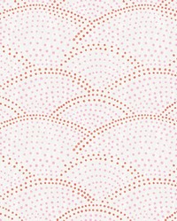 Bennett Pink Dotted Scallop Wallpaper by   