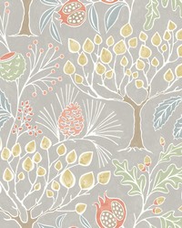 Shiloh Light Grey Botanical Wallpaper by   