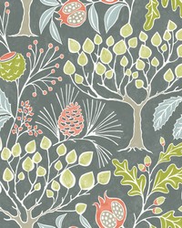 Shiloh Grey Botanical Wallpaper by   