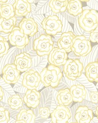 Emery Light Yellow Floral Wallpaper by   