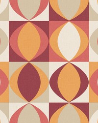 Archer Red Linen Geometric Wallpaper by   