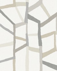 Tate Grey Geometric Linen Wallpaper by   