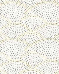 Bennett Grey Dotted Scallop Wallpaper by   