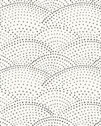 Bennett Charcoal Dotted Scallop Wallpaper by  Ralph Lauren Wallpaper 