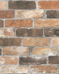Rustin Rust Reclaimed Bricks Wallpaper by   