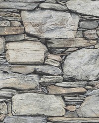 Cesar Grey Stone Wall Wallpaper by   