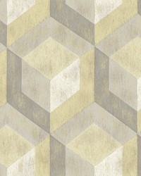 Clarabelle Beige Rustic Wood Tile Wallpaper by   