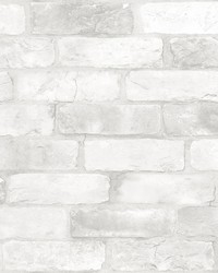 Rustin White Reclaimed Bricks Wallpaper by   