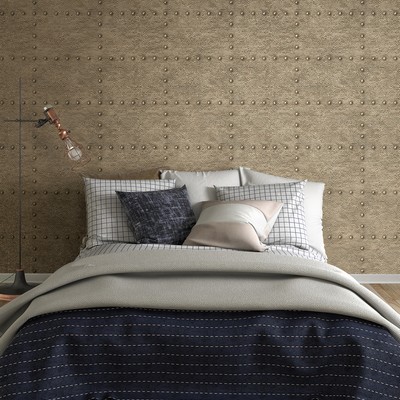 Brewster Wallcovering Goldberg Brown Hammered Metal Wallpaper Wallpaper