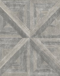 Carriage House Taupe Geometric Wood Wallpaper by   