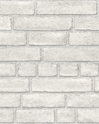Faade Off-White Brick Wallpaper by   