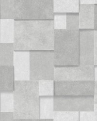 Duchamp Silver Metallic Squares Wallpaper by   