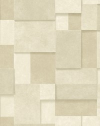 Duchamp Wheat Metallic Squares Wallpaper by   