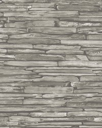 McGuire Taupe Stacked Slate Wallpaper by   