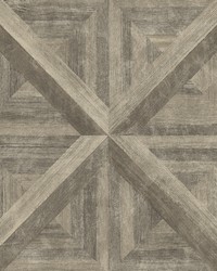 Carriage House Brown Geometric Wood Wallpaper by   