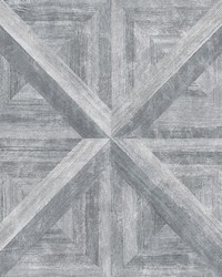 Carriage House Grey Geometric Wood Wallpaper by   