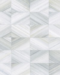 Stratum Light Blue Geometric Wood Wallpaper by   