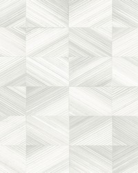 Stratum White Geometric Wood Wallpaper by   