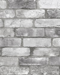 Rustin Grey Reclaimed Bricks Wallpaper by   