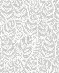 Del Mar Grey Botanical Wallpaper by  Roth and Tompkins Textiles 