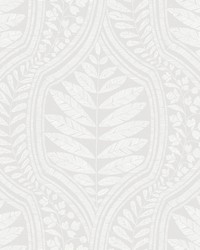 Juno Light Grey Ogee Wallpaper by  Roth and Tompkins Textiles 