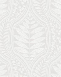 Juno Light Grey Ogee Wallpaper by   