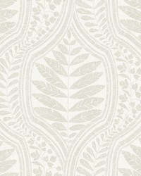 Juno Beige Ogee Wallpaper by  Roth and Tompkins Textiles 