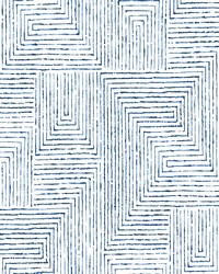 Merritt Indigo Geometric Wallpaper by   
