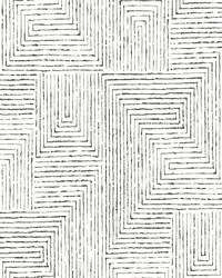 Merritt Black Geometric Wallpaper by   