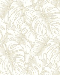 Balboa Gold Botanical Wallpaper by  Roth and Tompkins Textiles 