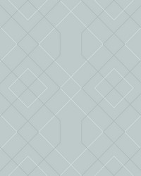Ballard Light Blue Geometric Wallpaper by   