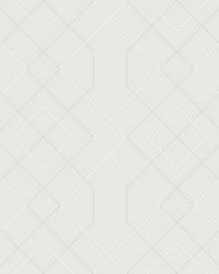 Ballard Silver Geometric Wallpaper by   