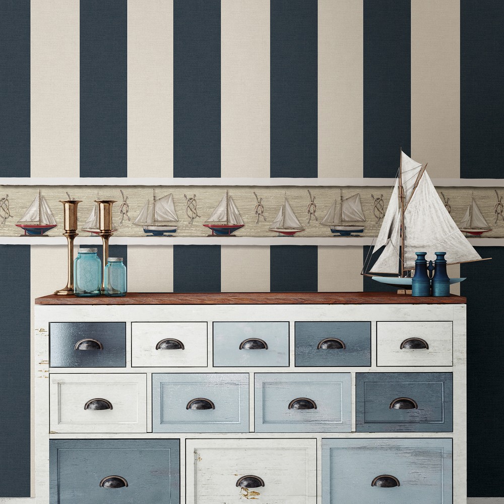Brewster Wallcovering Set Sail Wheat Boat Wallpaper Wallpaper