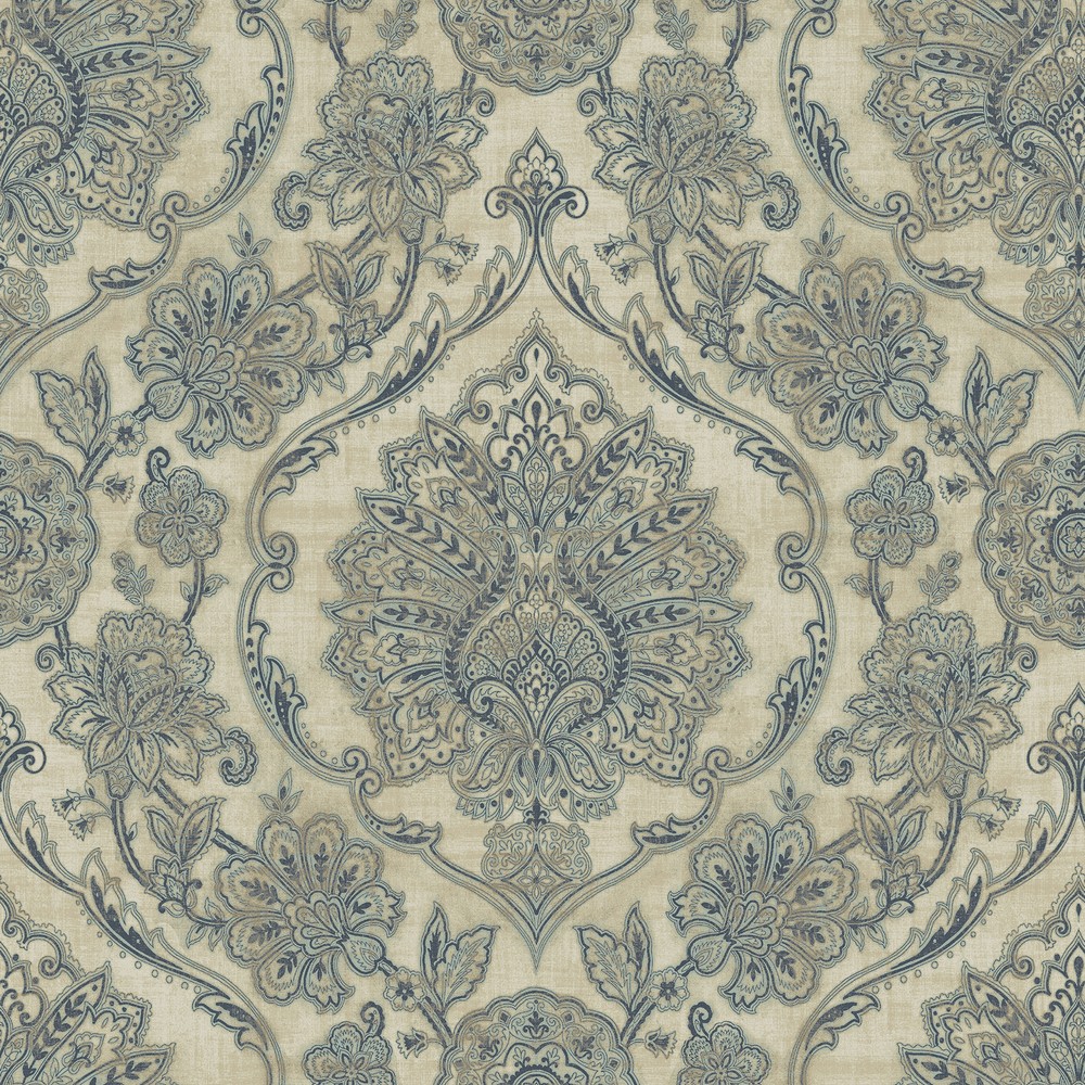 Brewster Wallcovering Carnegie Beige Damask Wallpaper Wallpaper