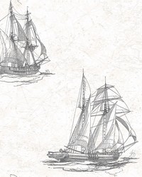Hudson Bay Ivory Nautical Wallpaper by   