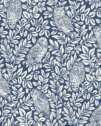 Parliament Navy Owl Wallpaper by  Old World Weavers 