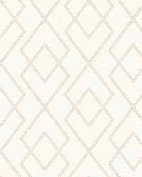 Blaze White Trellis Wallpaper by   