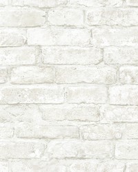 Arlington Off-White Brick Wallpaper by   