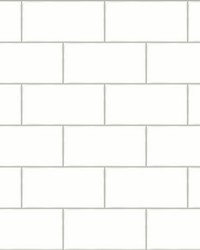 Freedom Off-White Subway Tile Wallpaper by   