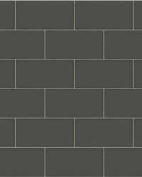 Freedom Black Subway Tile Wallpaper by   