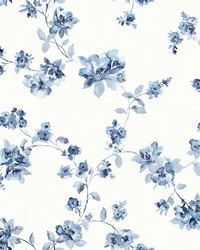 Cyrus Blue Floral Wallpaper by   