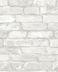 Buchanan Off-White Brick Wallpaper by   