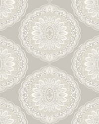 Bolinas Grey Medallion Wallpaper by   