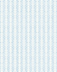 Espalier Sky Blue Chevron Stripe Wallpaper by   