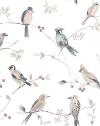 Birdsong Mauve Trail Wallpaper 3124-13854 by  Novel 