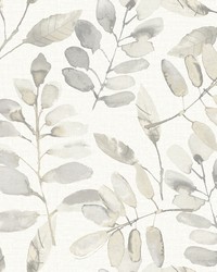 Pinnate Taupe Leaves Wallpaper 3124-13907 by   