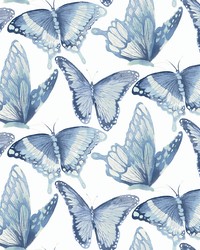 Janetta Blue Butterfly Wallpaper 3124-13932 by  Old World Weavers 