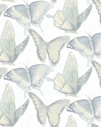 Janetta Mint Butterfly Wallpaper 3124-13935 by  Old World Weavers 