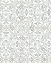 Concord Aqua Medallion Wallpaper 3124-13963 by  Creative Fabrics 