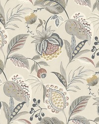 Bohemian Grey Jacobean Wallpaper 3125-72304 by  York Wallcovering 